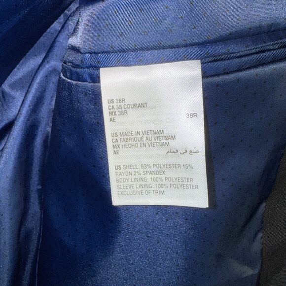 Alfani Men's Slim-Fit Diamond Grid Tuxedo jacket Navy 38R $360 - Picture 9 of 10